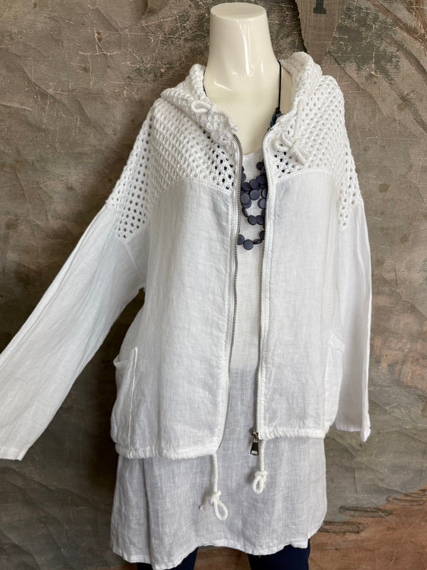92076 Mix Net Jacket-White