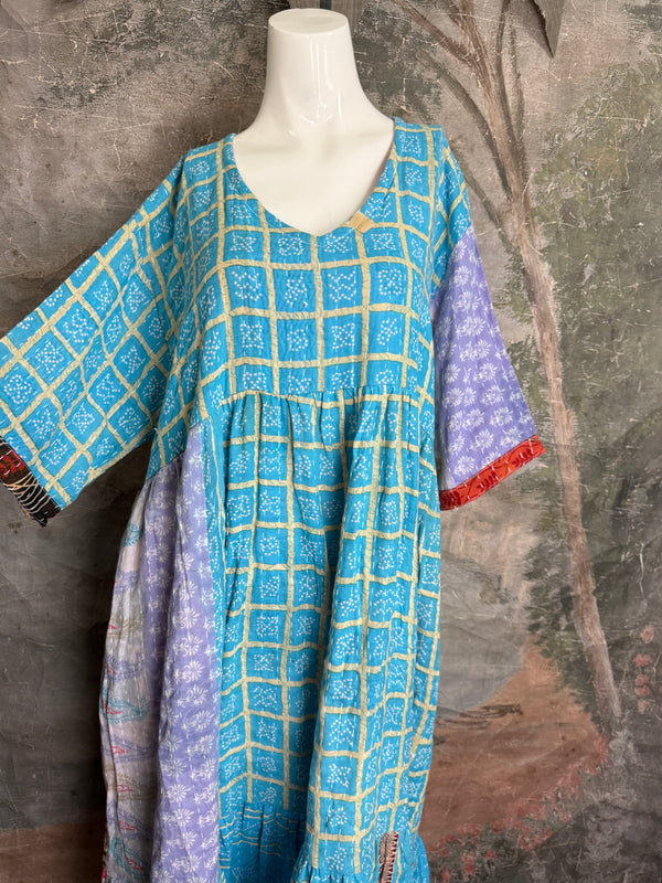 1027w Kantha Arts Tiered Dress-Mix 1
