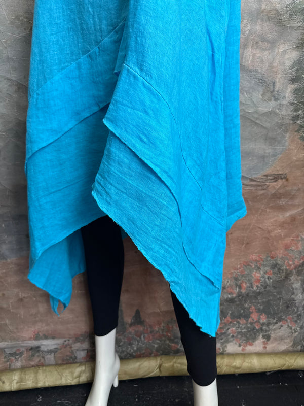 751 Artistry Layered Tank Dress-Turq Blue