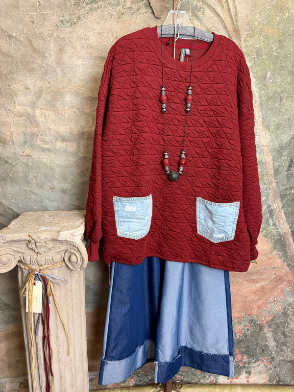 5949 Glenna Pullover-Red