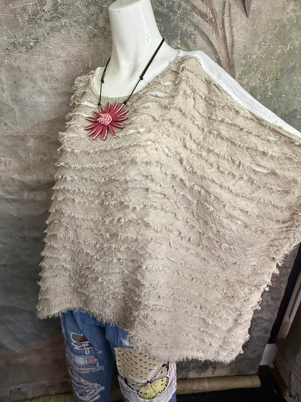 PL-613 Shaggy Linen 2way Top