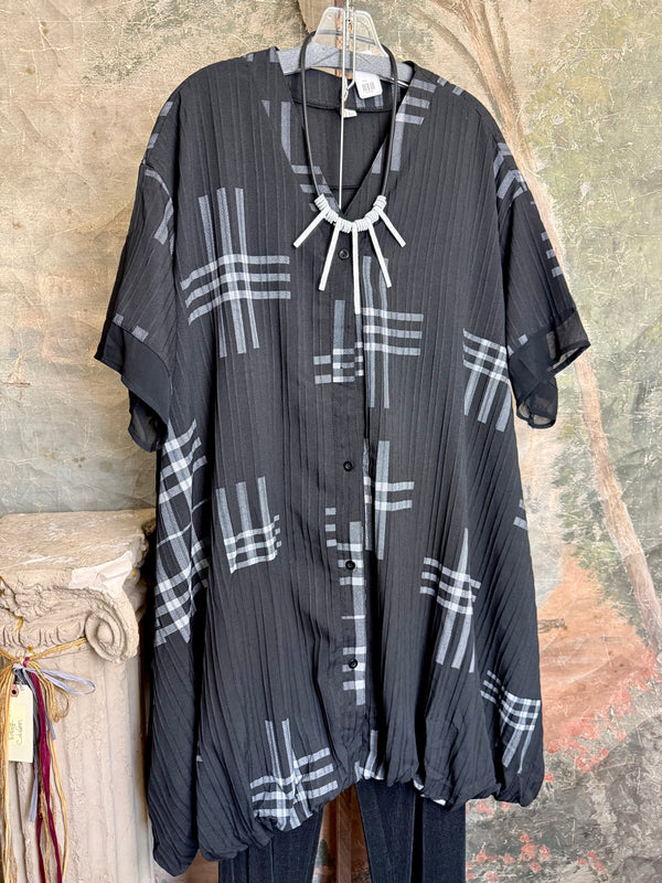 4982 Pleated Plaid Tunic Dress