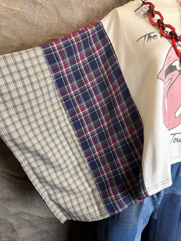 5576 Flannel Band Tee Topper-B