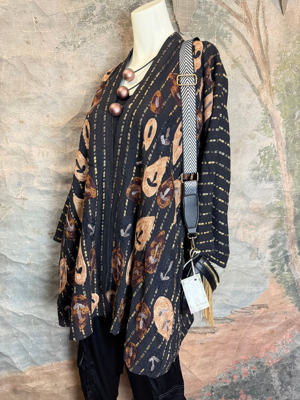 ANU 19828 Embroidered Duster JKT-Fudge