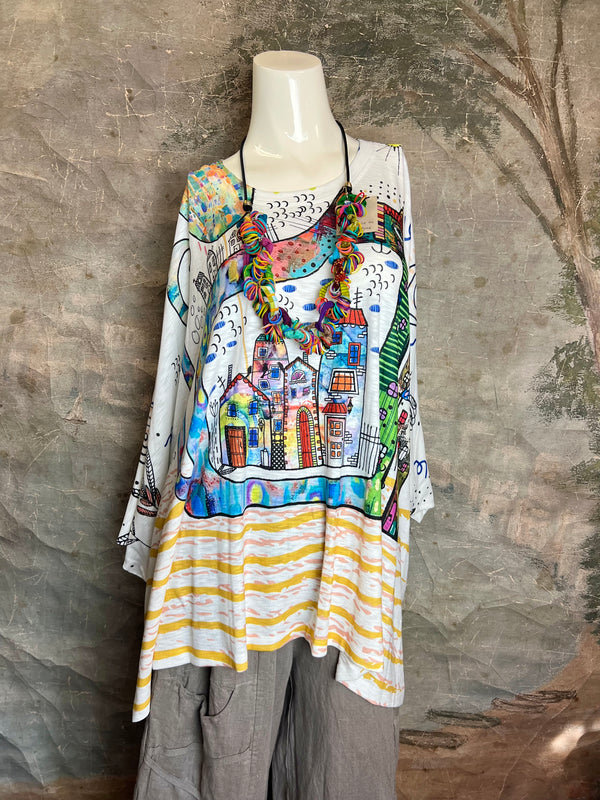T1369K White Knit Whimsy Top-Whiskers CIty Meow Town