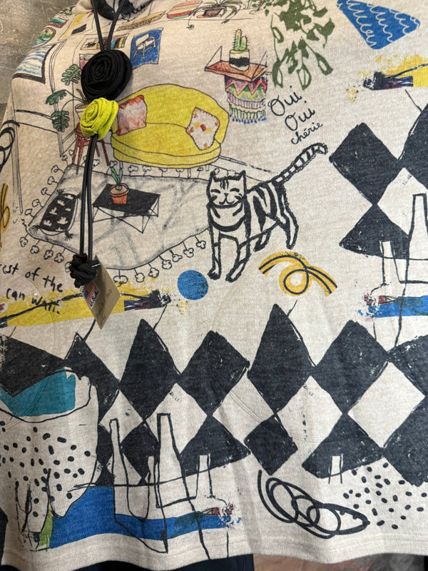 T1097 Cowlneck Dolman Slv Top