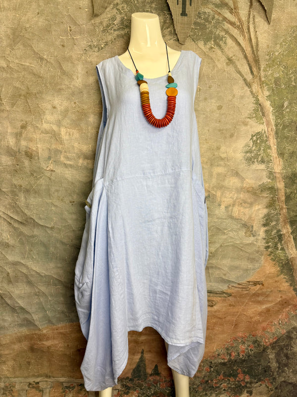 MP-HLD1066 Lagenlook Dress-Kentucky Blue