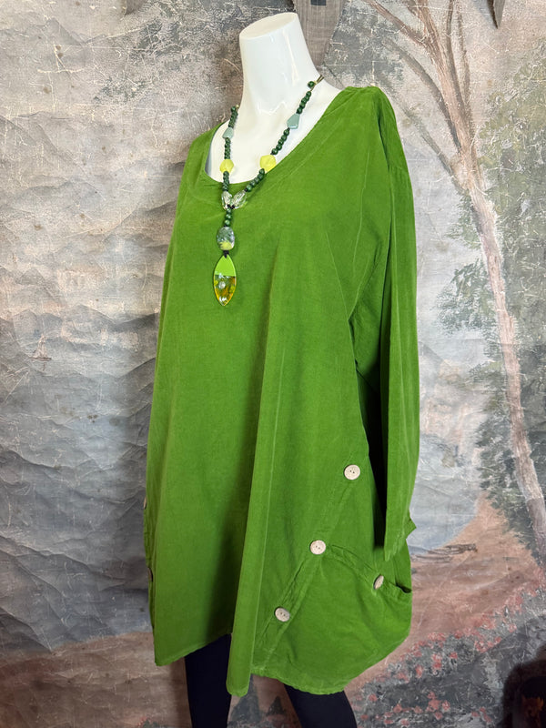 91983 Corduroy Pocket Tunic-Kiwi