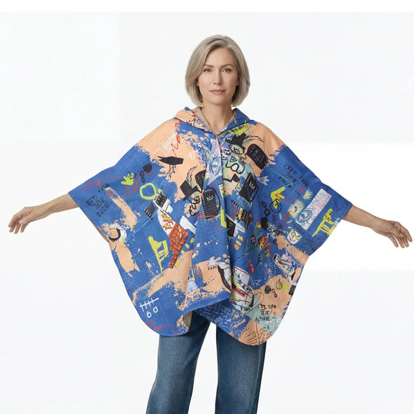 Inoah's Artful 2 Look Raincape-Curious Bots