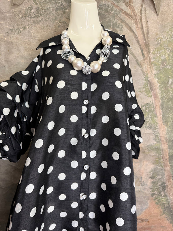 AD26-01 The High-Low Echo Dress-Paris Polka