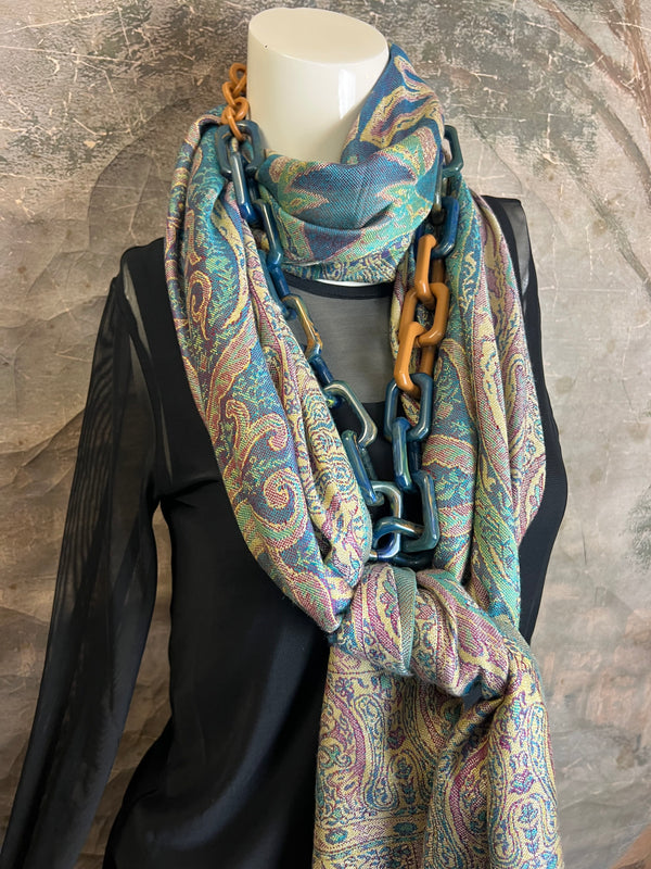 16630 ANU REVERSIBLE SCARF-BUTTER PAISLEY