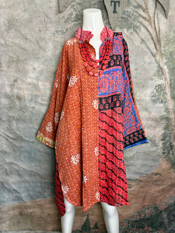 1013w Long Kurta Shirt Dress-Mabel