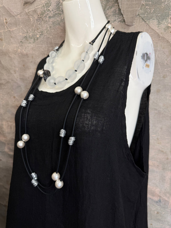 751 Artistry Layered Tank Dress-Black