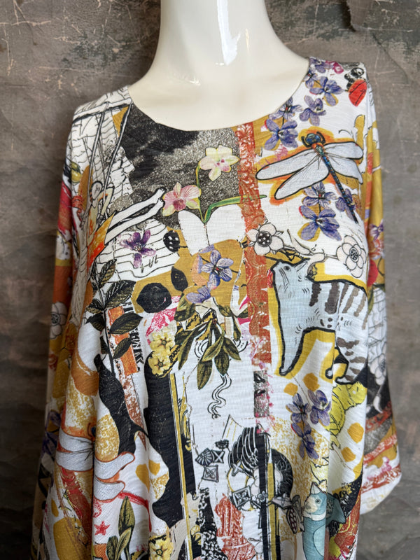 T1369K White Knit Whimsy Top-Marisols Garden