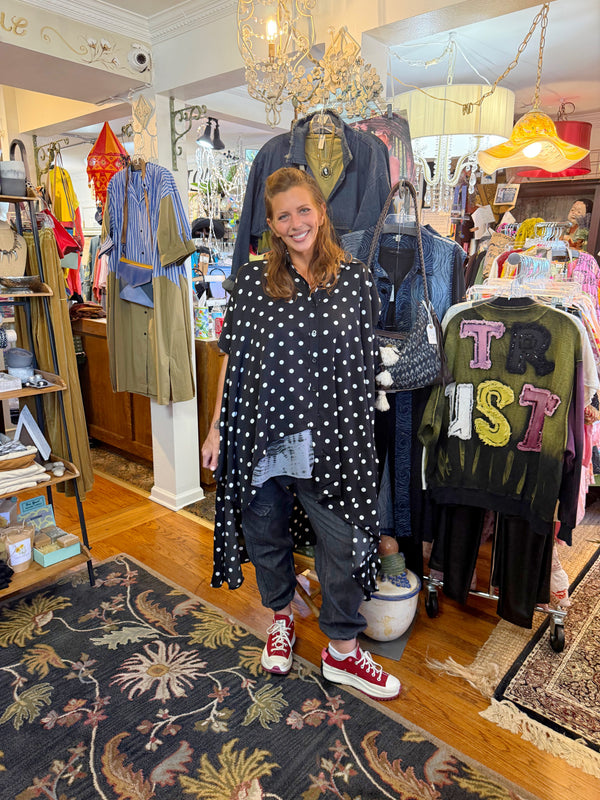 3896 Polka Dot High Low Tunic