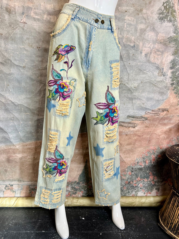 PLV-77P Peace & Flower Jeans