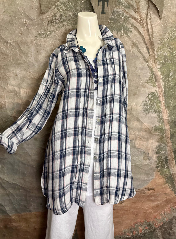 MP-ELT550 Plaid Boyfriend Shirt