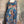 Load image into Gallery viewer, Oversized blue floral print crew pullover with orange and multicolor botanical pattern, long sleeves, relaxed fit - 7
