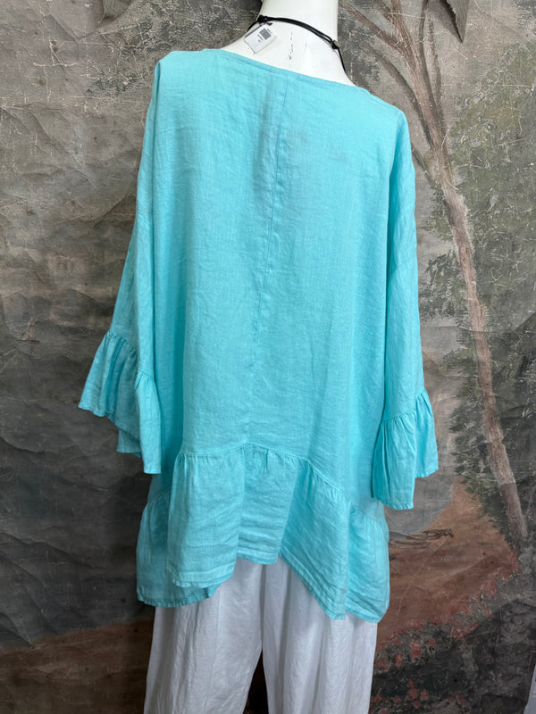 MP-HLT651 Baby Doll Top-Aqua