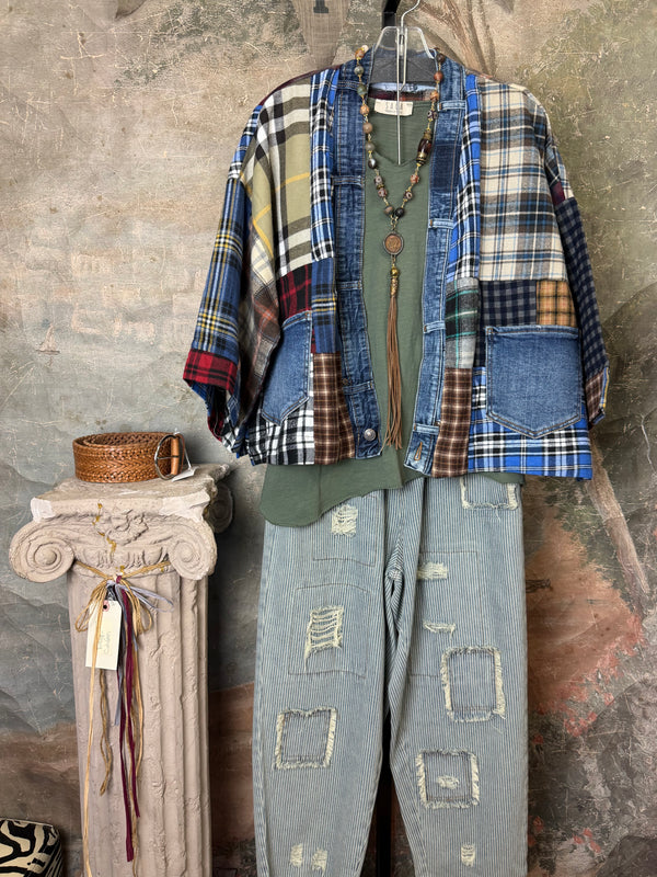 5573 Lodge Flannel Cardigan-Mix D