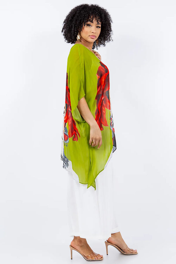 VI050CUTOP Flower Frida Coverup