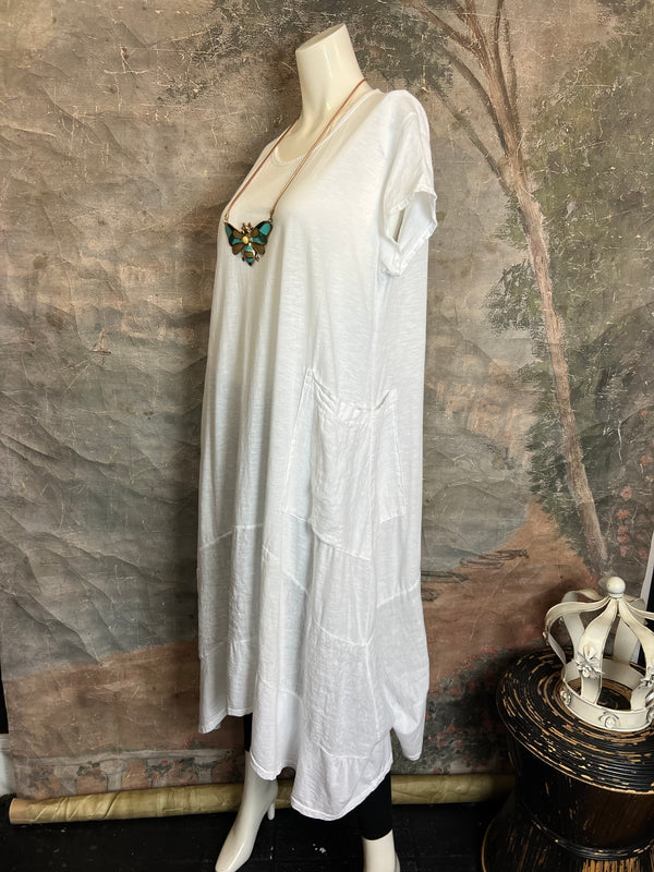 1123 Sharkbite Dress-White