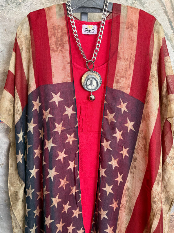 MC30 Vintage USA Flag Kimono