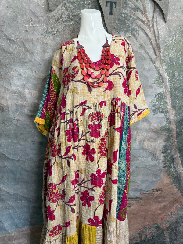 1027w Kantha Arts Tiered Dress-Mix 5
