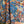 Load image into Gallery viewer, Oversized blue floral print crew pullover with orange and multicolor botanical pattern, long sleeves, relaxed fit - 6
