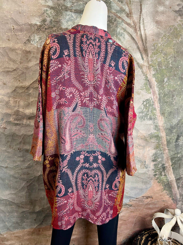 19828 Embroidered Duster JKT-Macroon