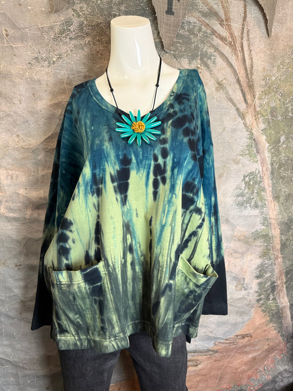 DD1807 Thea L/Slv Top-Teal