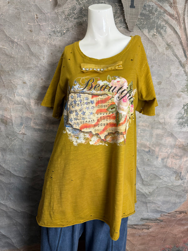 ARB Celebrate W/Chic USA Tshirt-Mustard