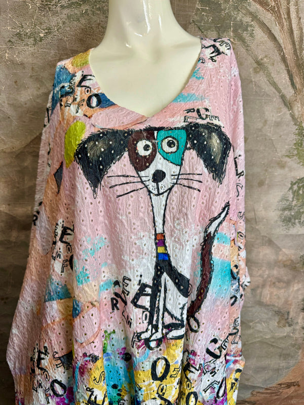 T1196 Vneck Dolman High-low Top-Piper