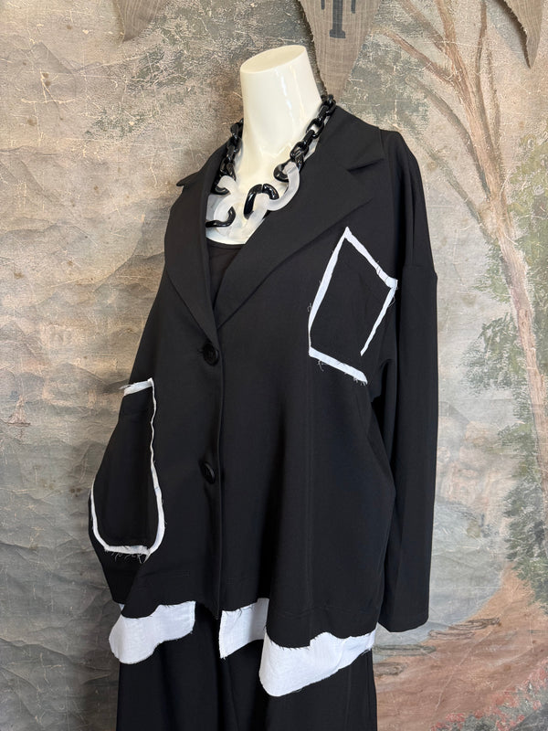69583 Chic Blazer Jacket W/Trim
