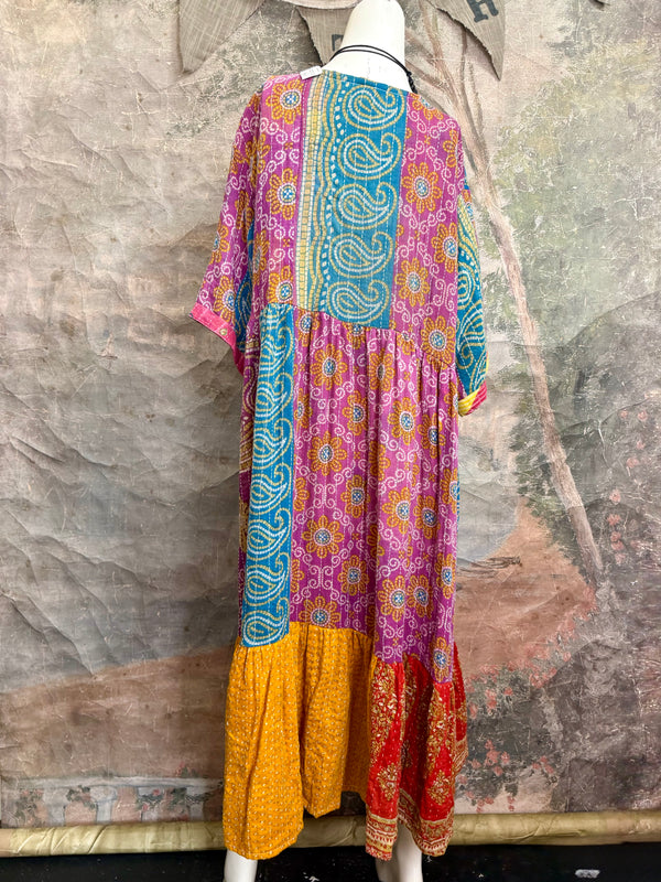 1027w Kantha Arts Tiered Dress-Mix 6