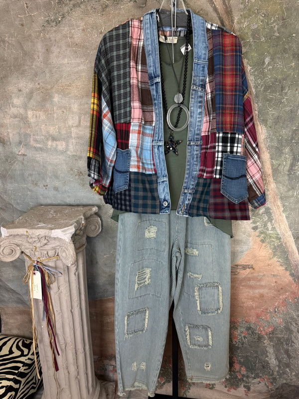 5573 Lodge Flannel Cardigan-Mix A
