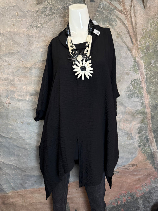 2066-11 Asymmetrical Cowlneck-Black