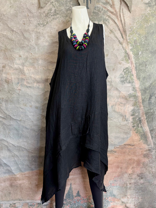751 Artistry Layered Tank Dress-Black