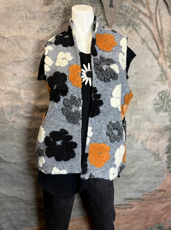 25751 Floral Texture Vest