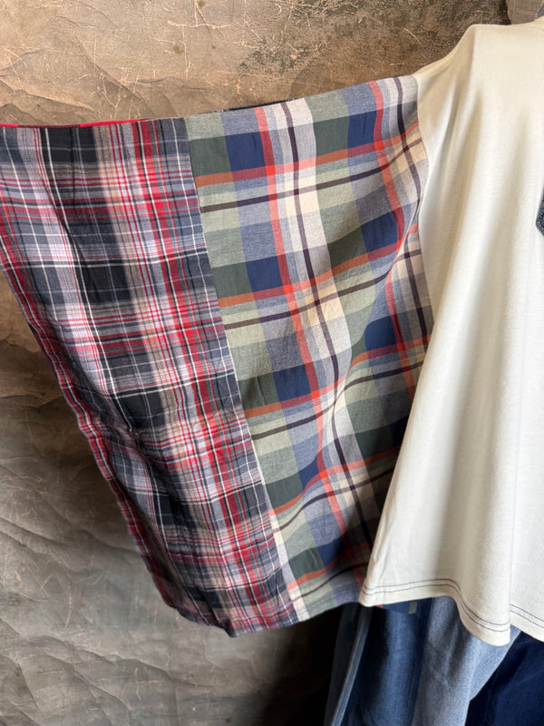 5576 Flannel Band Tee Topper-B