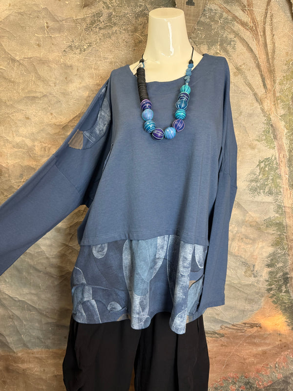 91865 Artsy Patch Pullover-Denim