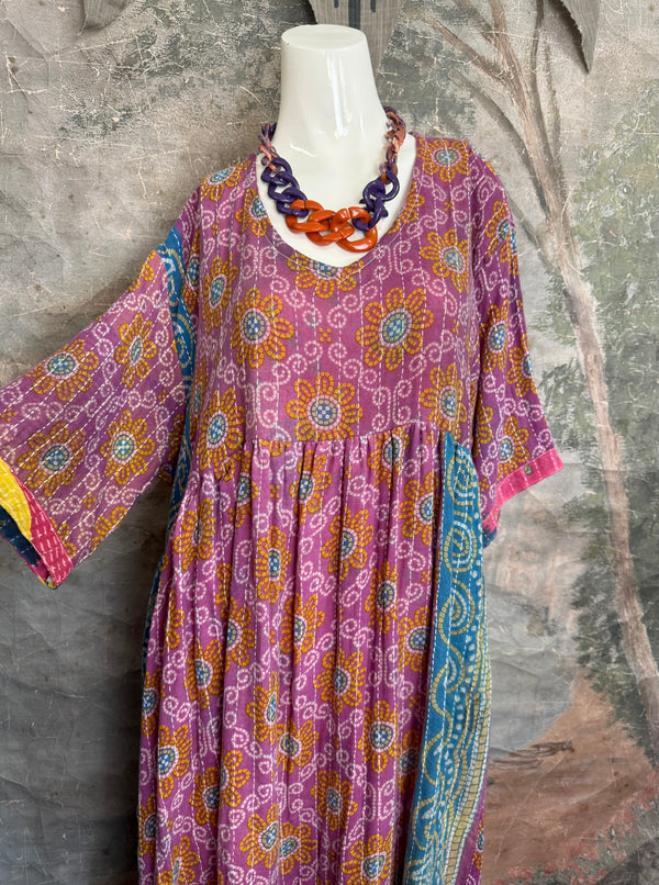 1027w Kantha Arts Tiered Dress-Mix 6