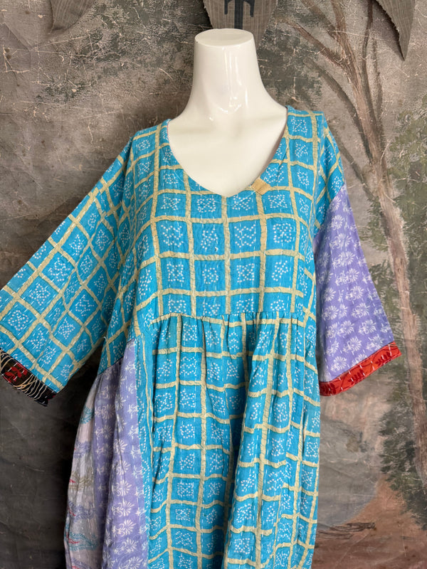 1027w Kantha Arts Tiered Dress-Mix 1