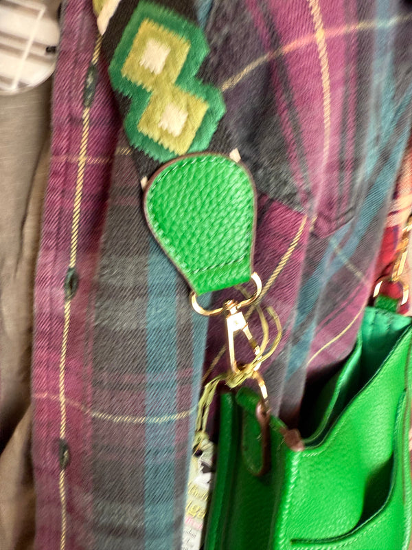 0003A Pebbled Vegan MINI Leather Crossbody Bag-Green