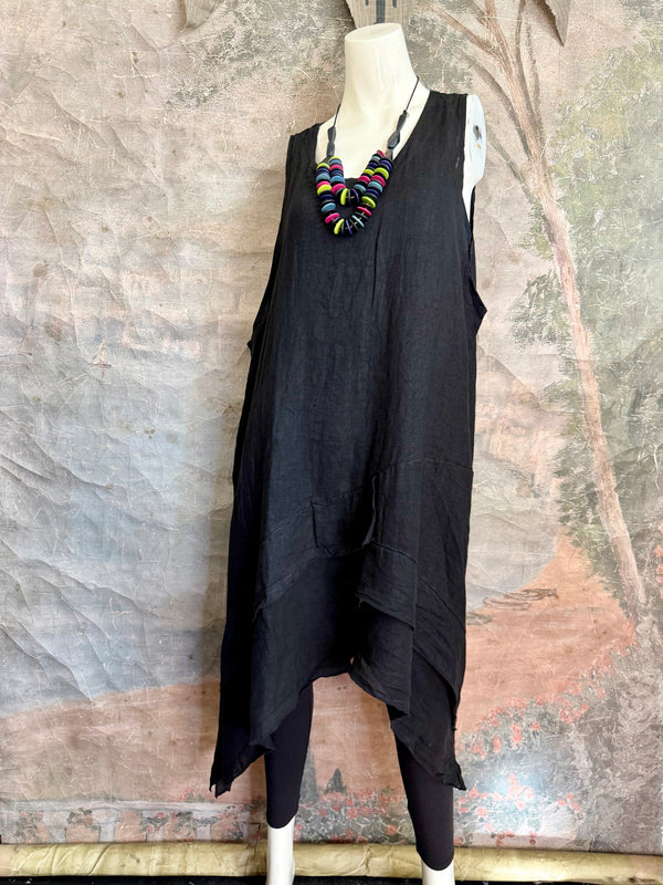 751 Artistry Layered Tank Dress-Black