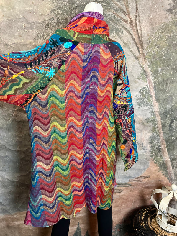 15873 Embroidered Echo Duster-MULTICOLOR