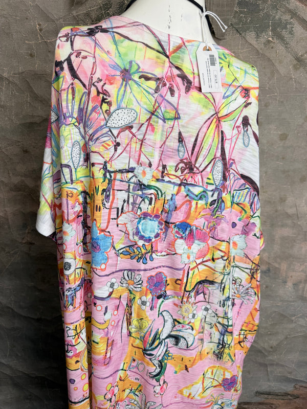 T1640K Vneck Dolman Top-May Flowers