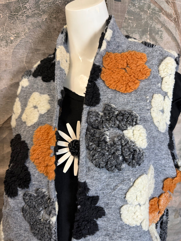 25751 Floral Texture Vest