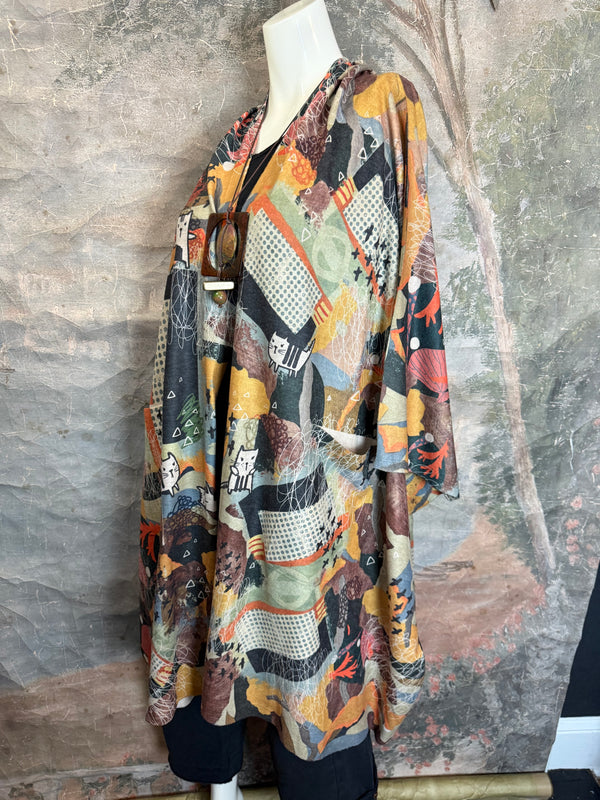 C103 Brushed Hooded Duster