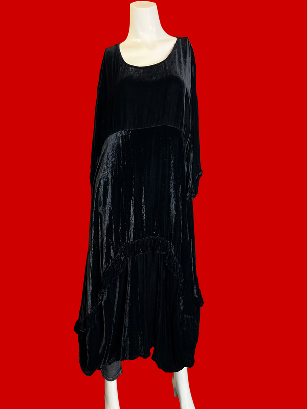 5413 SG Silk Velvet Dress-Black